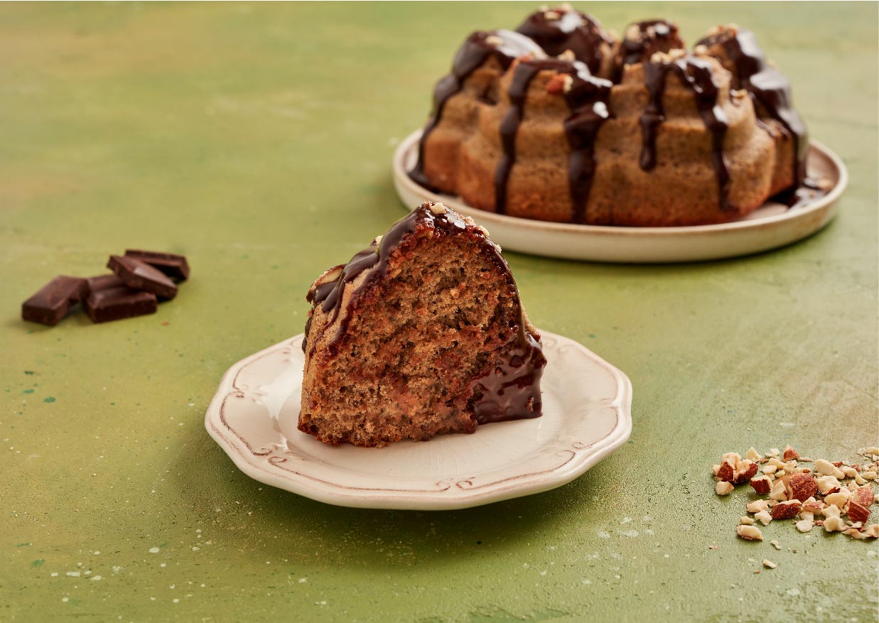 Bolo de Casca de Banana Com Chocolate