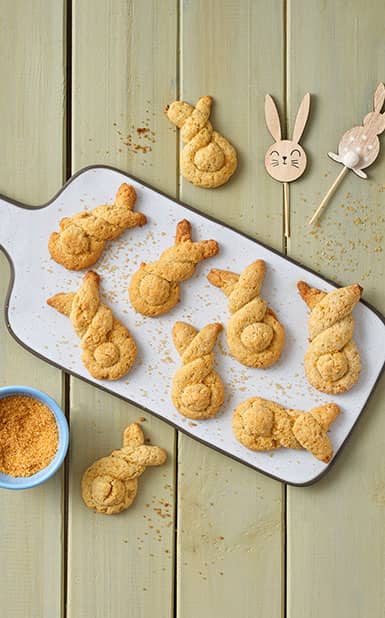 Bolachas de Páscoa em forma de coelho