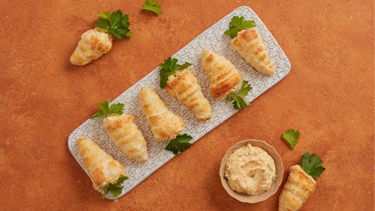 Cones de Cenouras Recheados Com Queijo Philadelphia