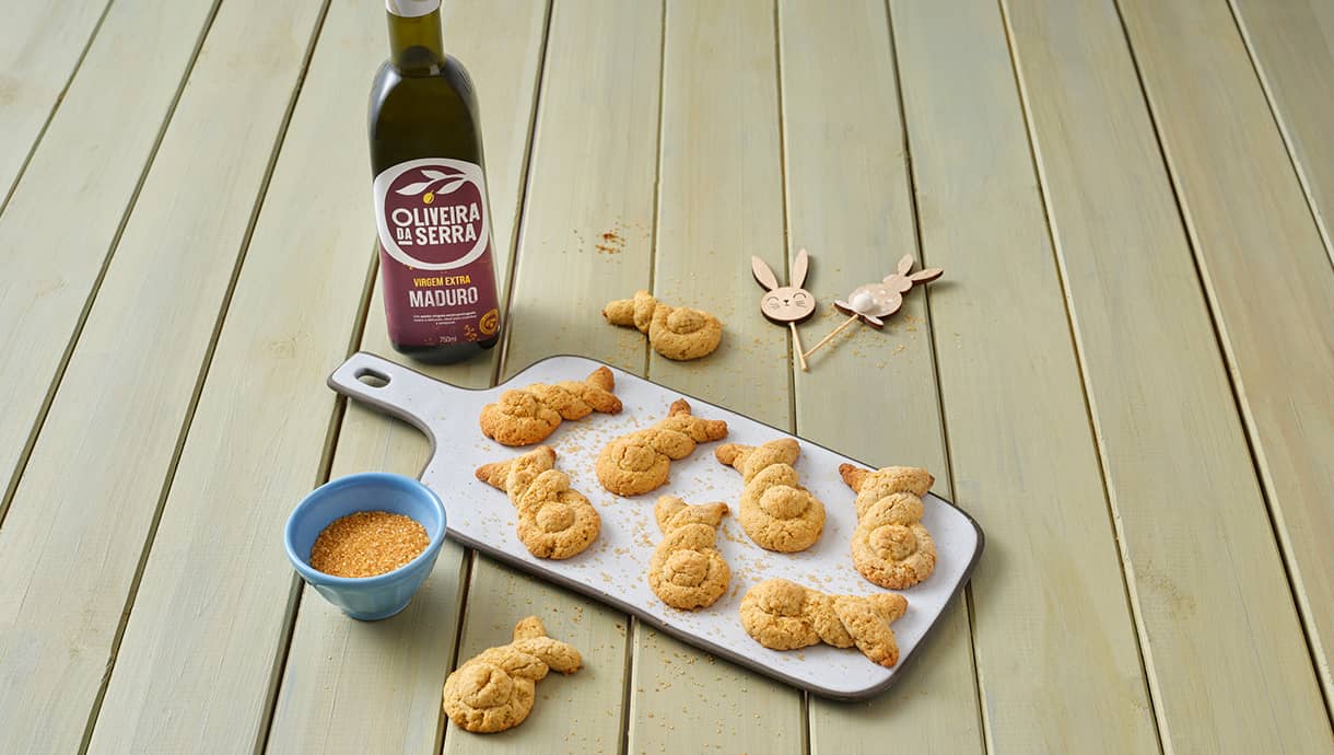 Bolachas de Páscoa em forma de coelho