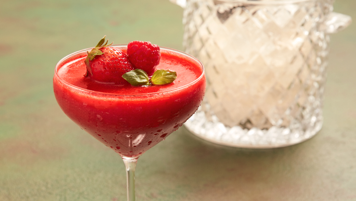 Cocktail de framboesa e morango